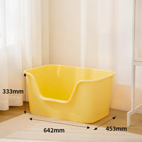 Extra Large Litter Box with High Sides 25.27" Lx17.83 Wx13.11 H - Yellow - image 3