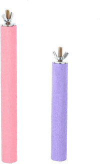 Bird Cage Perch Parrot Sand-Surface Stand 2Pack Grinding Wood Stick - 2P-Small