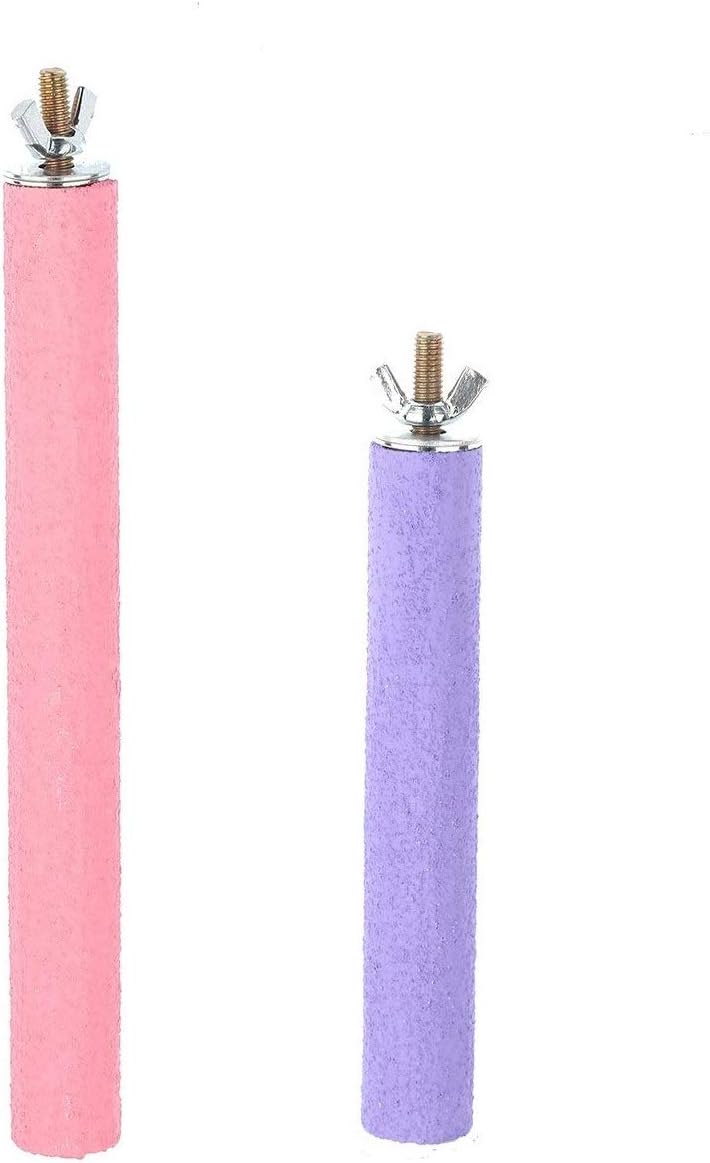 Bird Cage Perch Parrot Sand-Surface Stand 2Pack Grinding Wood Stick - 2P-Small