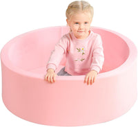 TRENDBOX Foam Ball Pit, 36" x 12" Indoor Soft Ball Pool for Kid，Light Grey – Fun for Kids & Family - Light Pink / 90CM