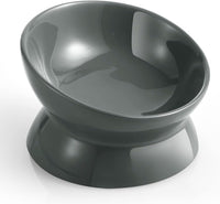 Elevated Cat Food Bowl, 5 Oz Ceramic Raised and Tilted Water Bowl, Anti Vomiting and Protect Pets' - Gray / 5 OZ - 1 Pack