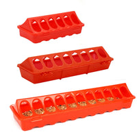 Little Giant 20" Plastic Flip-Top Poultry Ground Feeder, Red Chickens Birds 2-Pack