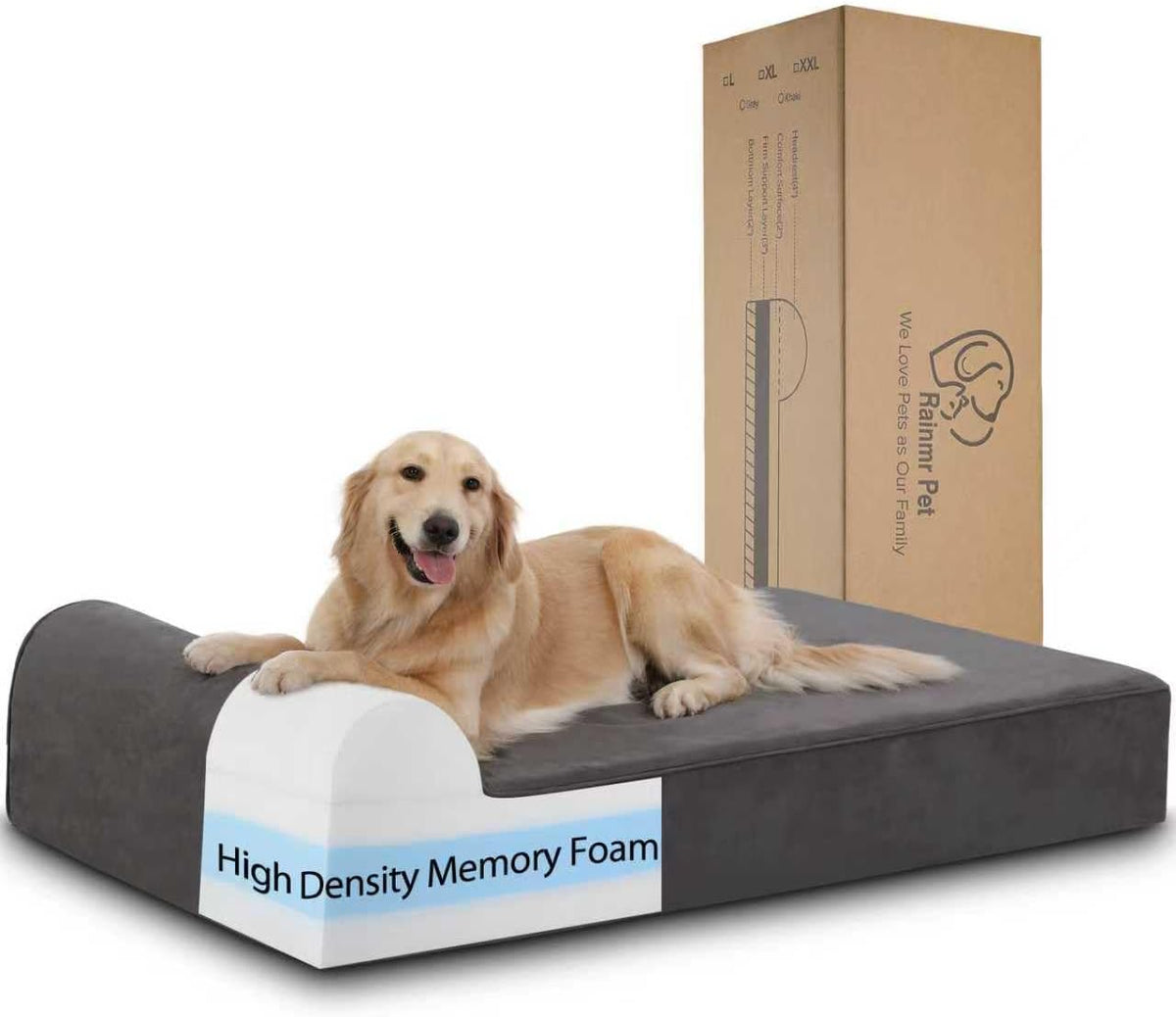 Orthopedic Dog Beds for Large Dogs - 60.0"L x 48.0"W x 7.0"TH / Premium Version-Grey