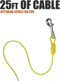 BV Dog Tie Out Cable 30 Feet - 35lbs/ 25ft/ Yellow / Single - image 4