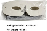 Lependor 72 white paper eye masks, blank masquerade masks with elastic ropes - view 6