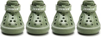 JZXOIVA Dog Shoes for Hot Pavement, Dog Booties for Large Dogs, Breathable Dog Boots & Paw Protectors, Adjustable Non-Slip Dog Rain Booties, Waterproof Pets Sandals for Beach Green Size 10