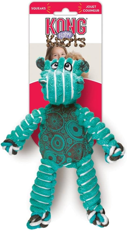 KONG Floppy Knots Rope and Plush Dog Toy - Hippo / Small/Medium - image 2