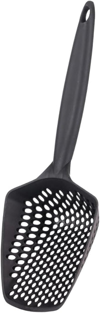 Set of 3 Cat Litter Scoop with Small Holes for Fine Litter, Hanging Handle Deep Reptile Terrarium Sand Sifter, Poop Scooper Rabbit Pooper Lifter Kitten Sifting Shovel (Black, Set of 3)