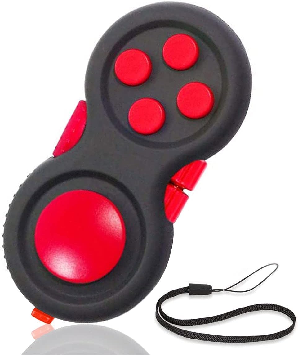 UOOEFUN fidget controller pad with joystick, buttons and gear roller, black and green - view 3