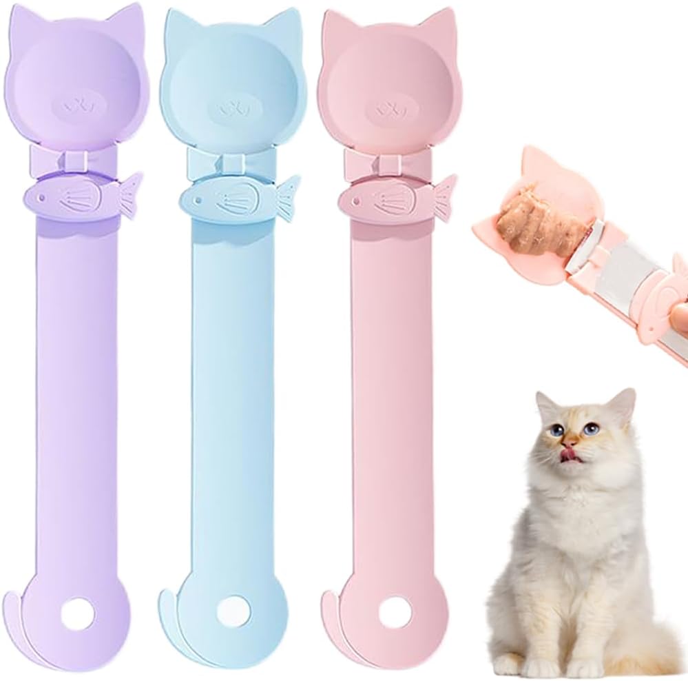 PETPAWLOVELY-3PCS Cat Treat Spoon Squeeze - Multi-Color - 3 Spoons