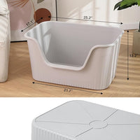 Vealind Jumbo Litter Box, XL Litter Boxes for Big Cats, Extra Large Space, High Sided Litter Pan, Leak-Proof & Anti-Splashing, Easy Clean & Durable (25” * 17” * 13” Grey)