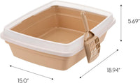 IRIS USA Top Entry Cat Litter Box, Hooded Privacy - Open Top / Beige - image 2