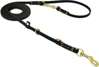 LWBMG Multi Function Leather Dog Leash 8ft Genuine Leather Leash - 8ft x 3/8inch / Black