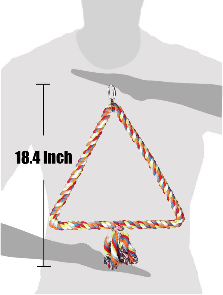 KinTor Medium Triangle Rope Swing Bird Toy Parrot Cage Toys Cages - image 4