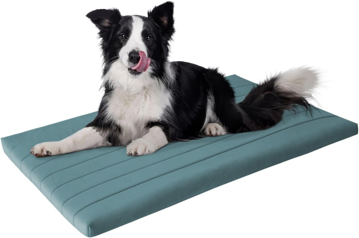 BALANCE Dog Crate Bed, Orthopedic Dog Bed Pad with Waterproof Liner, Washable Crate Foam Pet Mat - Powder Blue / 42.0"L x 28.0"W x 2.0"Th