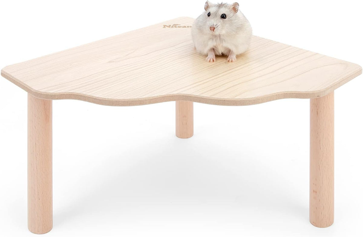 Niteangel triangle wooden hamster play platform, 9 by 9 inches