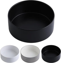 Black Dog Bowl Ceramic for Medium Large Breed,Dog Food Water Dish Heavy Weighted, Non Slip Porcelain Extra Large Big 9.4 in Pet Bowl