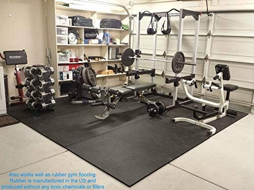 American Floor Mats - Heavy Duty Horse Stall Tiles - Thick, Durable Rubber Flooring - Solid Black, 6' x 12' Set (18 Tiles Total, 0.75" Thick) with Grip-and-Groove Pattern for Enhanced Safety