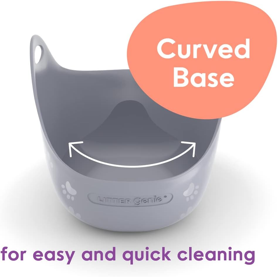 Litter Genie Cat Litter Box in Flexible Plastic with Handles - Grey - image 4