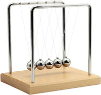 QLKUNLA Newtons Cradle Balance Balls Science Physics Gadget Desktop - Beech,5 Balls