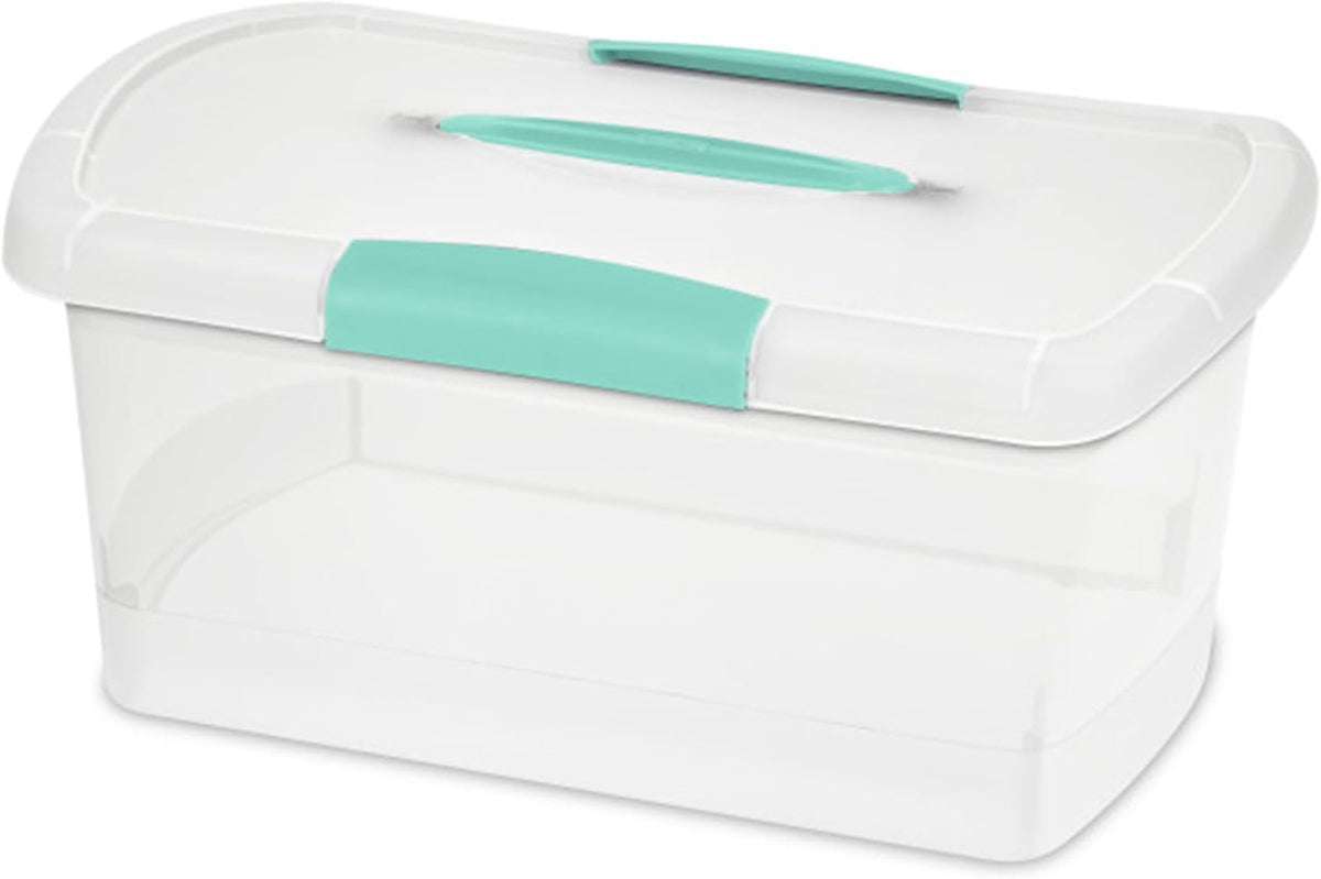Sterilite Large Nesting ShowOffs, Clear Bin w/Latch Lid & Handle - Medium / 18 Pack
