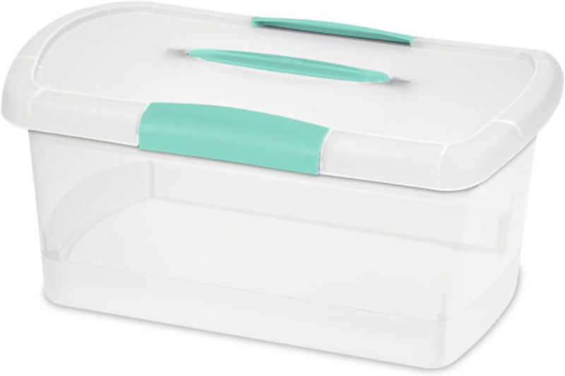 Sterilite Large Nesting ShowOffs, Clear Bin w/Latch Lid & Handle - Medium / 18 Pack