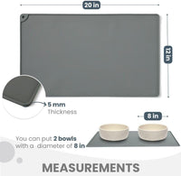 Non-Slip Waterproof Pet Feeding Mat - Medium, 20 x 12 Inch / Rock Grey - image 2