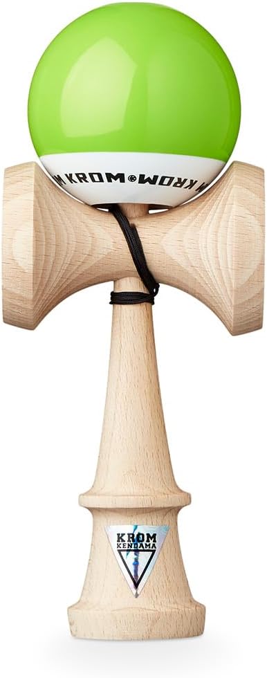 KROM, Kendama Toy POP LOL Lime Green, High Wood Quality - POP LOL Lime Green (Premium Pack)