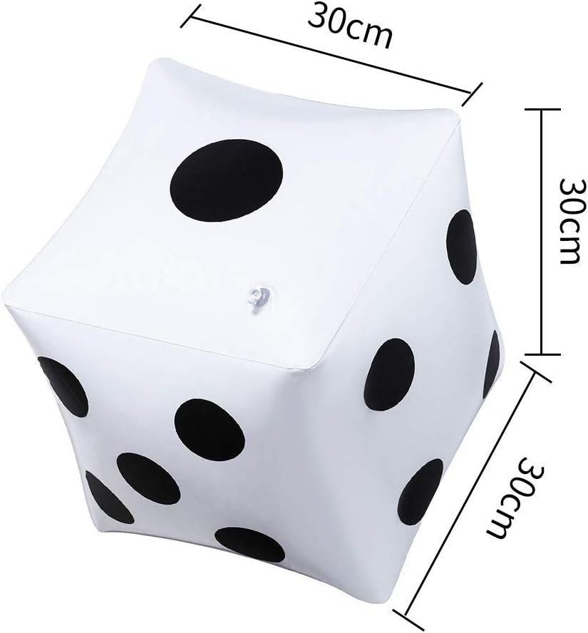 CCINEE giant inflatable dice 2 pack, white PVC with black dots, for lawn and pool games - view 2