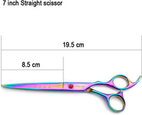 7.0in Titanium Professional dog Grooming Scissors set - Rainbow - image 2