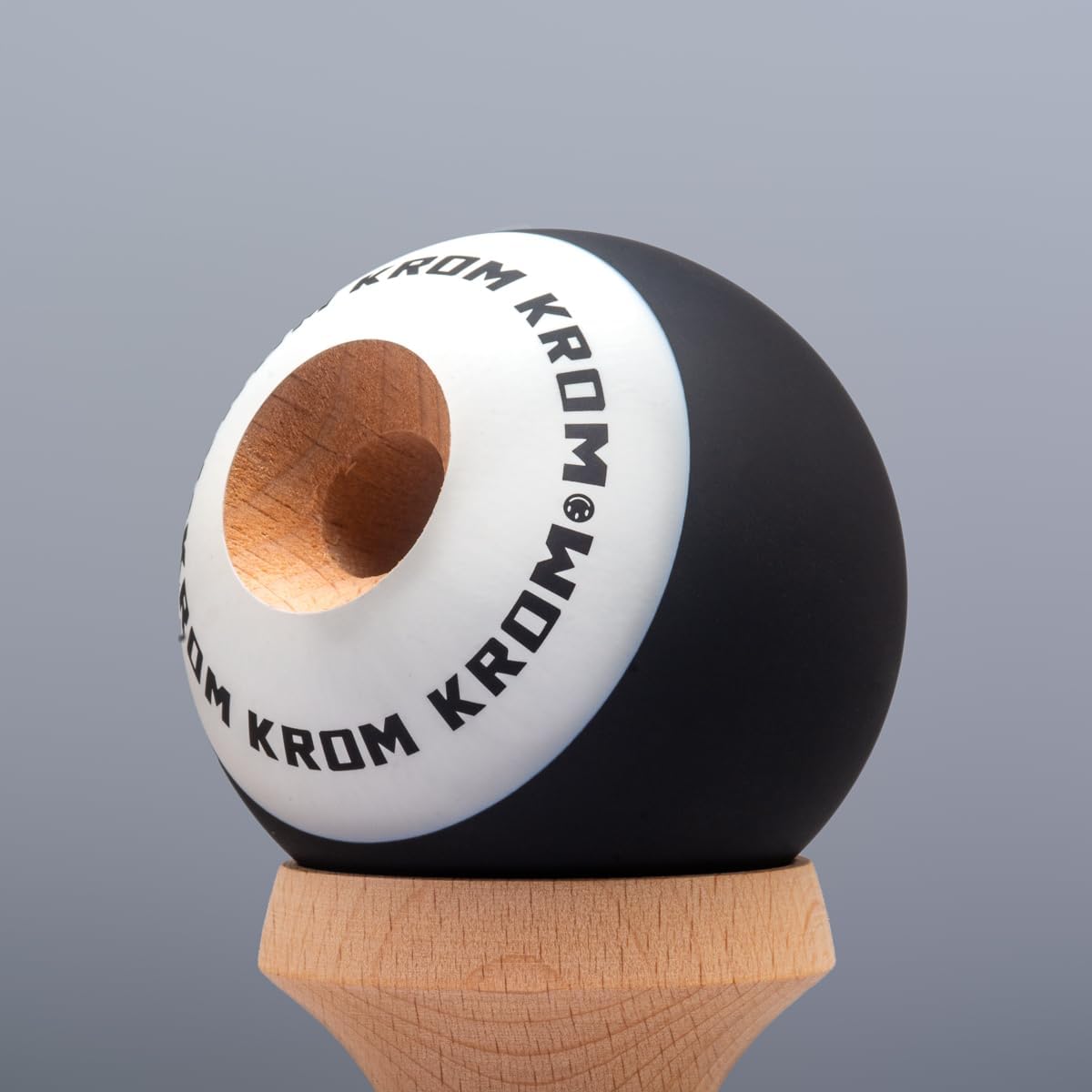 KROM kendama POP in black, beech wood skill toy with extra string and stickers - view 9
