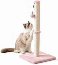 Dimaka Tall Cat Scratching Post Tree Scratcher with Sisal Rope - Pink / 29 inches for All Cats