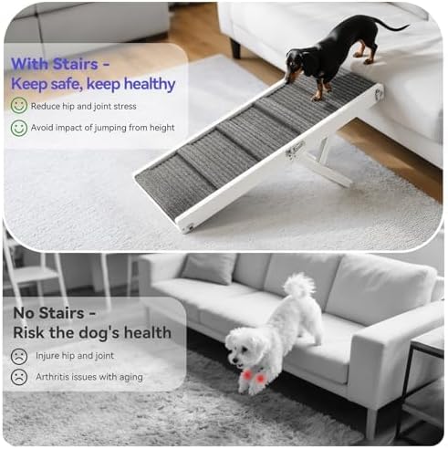 Pawaboo 2026 Upgraded Small Dog Ramp for Couch Foldable - W-white / 80×30cm-for couch - image 3