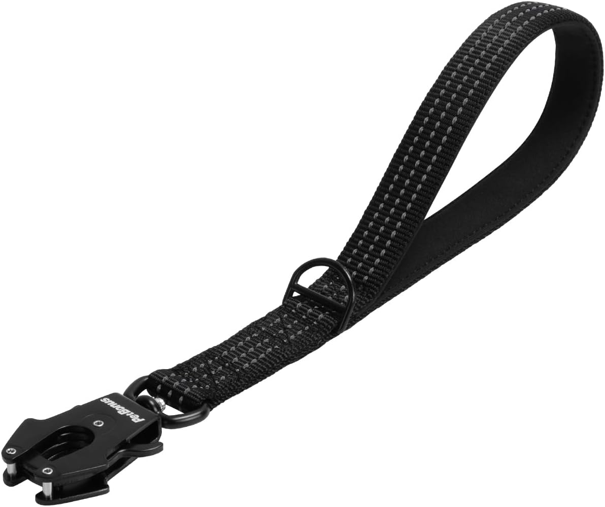 Heavy Duty Short Dog Leash - Black / 12 Inch