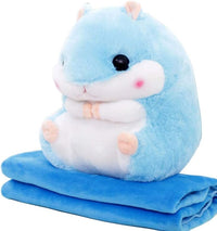 YunNasi Plush Hamster Stuffed Animal Toys Hamster Throw Pillow - Blue