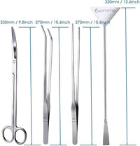 Capetsma Aquascape Tools, Long Stainless Steel Aquarium Plant Tools Aquarium Tweezers Scissors Spatula Tool Set Bonsai Kit Algae Scrapers Aquarium Cleaning Kit for Fish Tank Starter kit