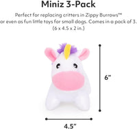 ZippyPaws Burrow Replacement Miniz Squeaky Toy for Enrichment - Unicorns (3-pack) - image 2