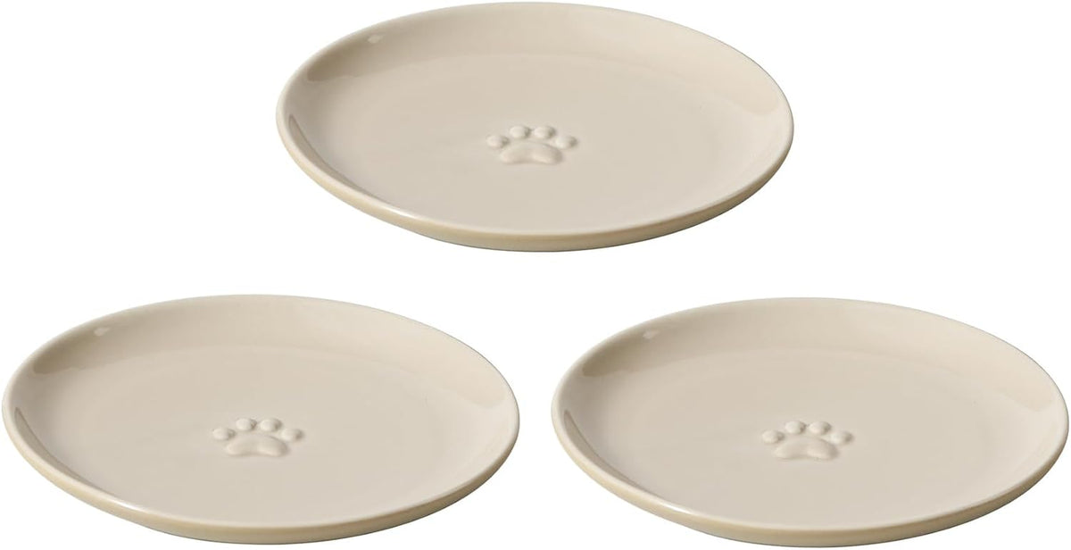 Elevated Cat Bowls, Cat Food and Water Bowl Set - Vintage Latte / 3 Dishes