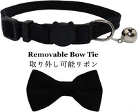 Cat Collar Breakaway with Bell and Removable Bow Tie Safety Buckle - Black - image 3