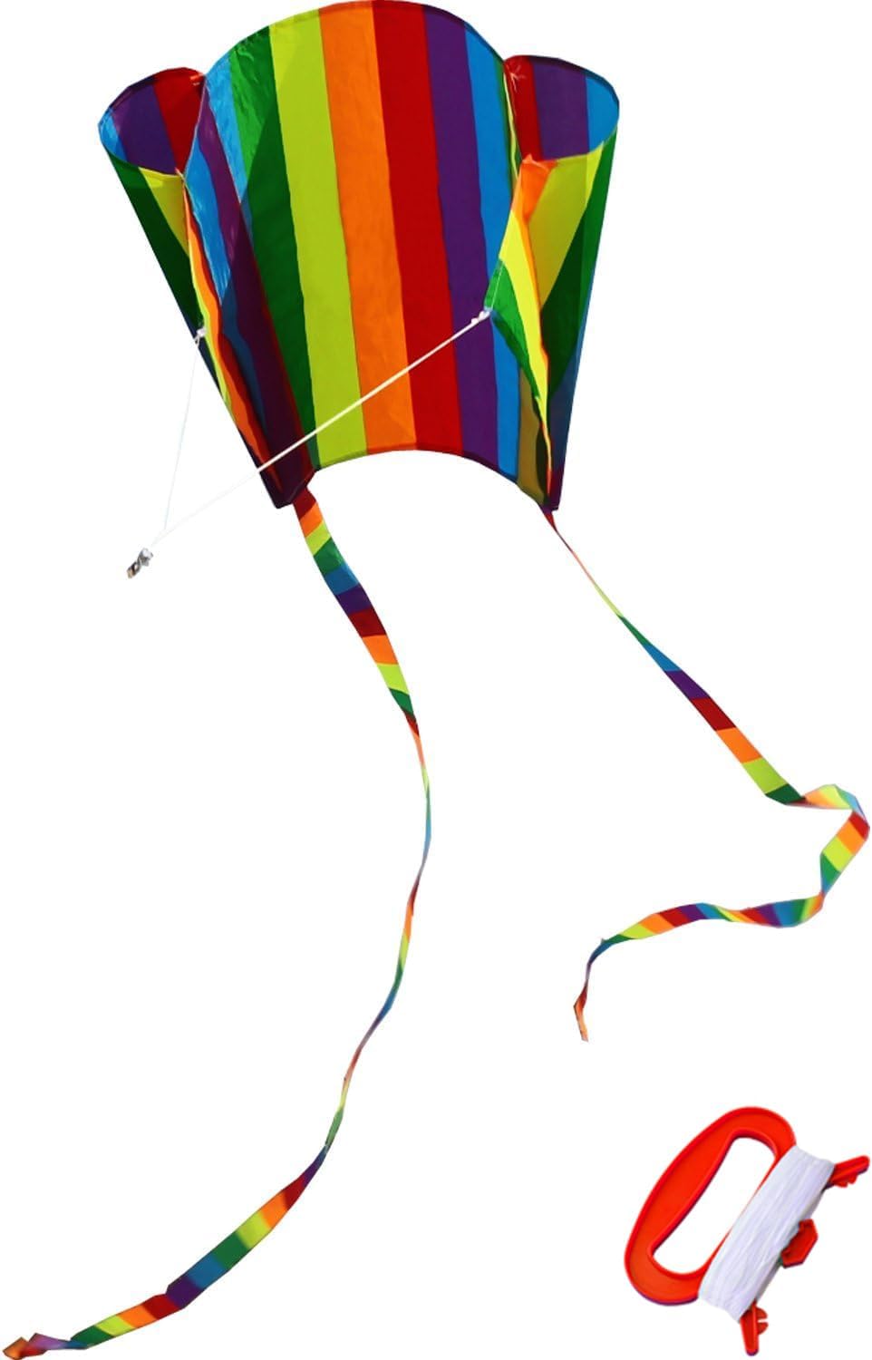 HENGDA rainbow parafoil kite with long tail, string winder and carry bag - view 2