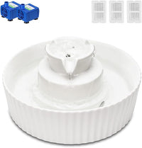 Ceramic Cat Water Fountain, 2.1L/71oz Cupcake Pet Water Fountain for Dog and Cat Indoor, 2 Ultra Quiet Pumps & 3 Filters