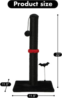 MECOOL 34” Tall Cat Scratching Post Premium Basics Kitten Scratcher - 22 inches for kitten / Black - image 4