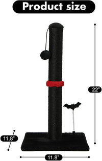 MECOOL Cat Scratching Post Premium Sisal Scratch Posts with Hanging Ball Vertical Scratcher for Indoor Cats and Kittens,Black