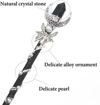 Bubbmi rhinestone witch magic wand in Snakepurple with solid wood body and metal accents - view 14
