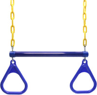 Take Me Away 18'' Trapeze Swing Bar Rings 48'' Heavy Duty Plastic - Blue - image 2