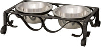 Loving Pets Elevated Dog Bowls - Matte Black / 0.5 Quarts