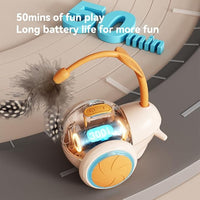 Cat Toys for Bored Indoor Adult Cats,Remote Control Cat Toy with 4 Directions,LED Lights Interactive Remote Control Dog Toy (Orange)