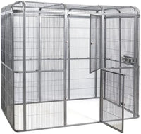 SENY Heavy Duty Large Walk-in Bird Aviary Cage, 79H x 86W x 62D inches, for Parrots, Macaws, Cockatoos, Reptiles, Dogs, Birds Flight Cage. (Silver Black, Wire Size: 0.14")