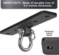 Dolibest Ceiling Mount Swing Hanger Heavy Duty Swing Set Hook - 4 Holes Ceiling Anchor With Carabiner - image 4