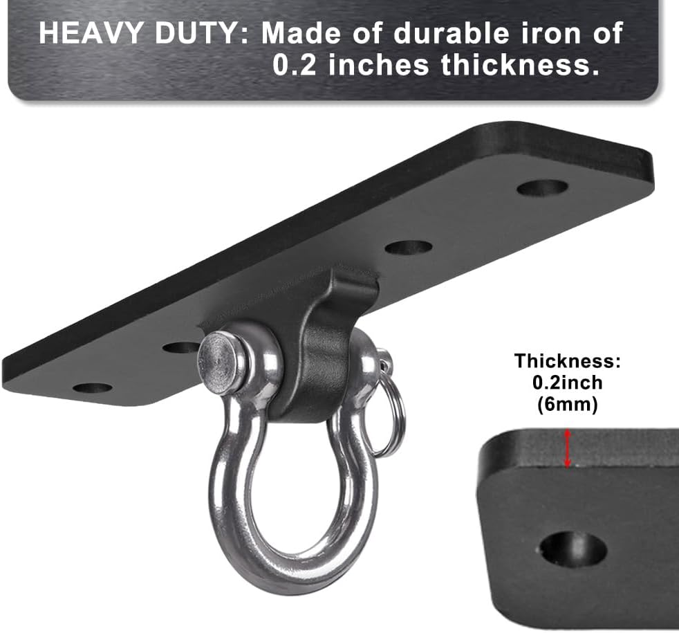 Dolibest Ceiling Mount Swing Hanger Heavy Duty Swing Set Hook - 4 Holes Ceiling Anchor With Carabiner - image 4